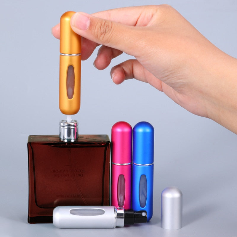 5ml Perfume Atomizer Portable Liquid Container For Cosmetics Mini Aluminum Spray Alcochol Empty Bottle Refillable For Traveling