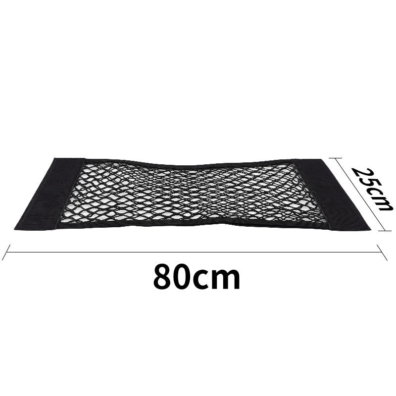 Universal car storage organizer with elastic mesh