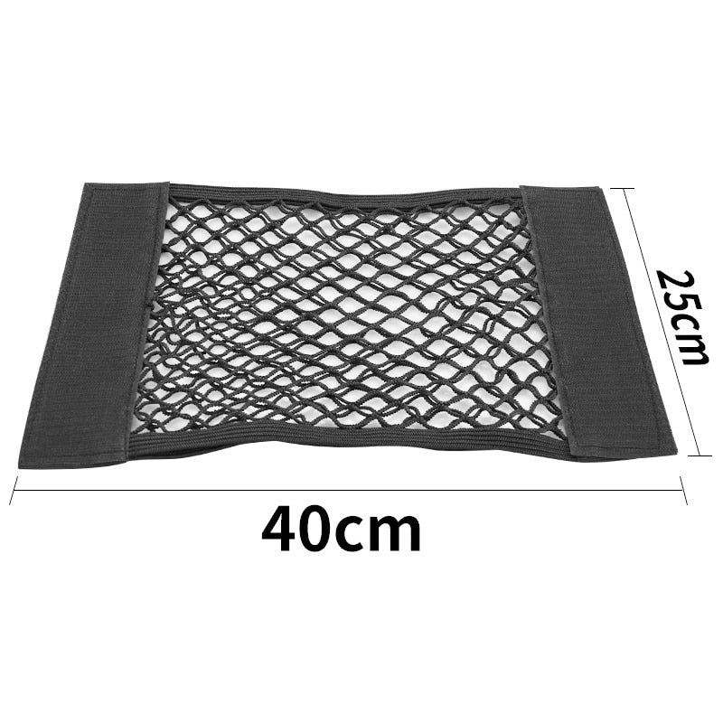 Universal car storage organizer with elastic mesh